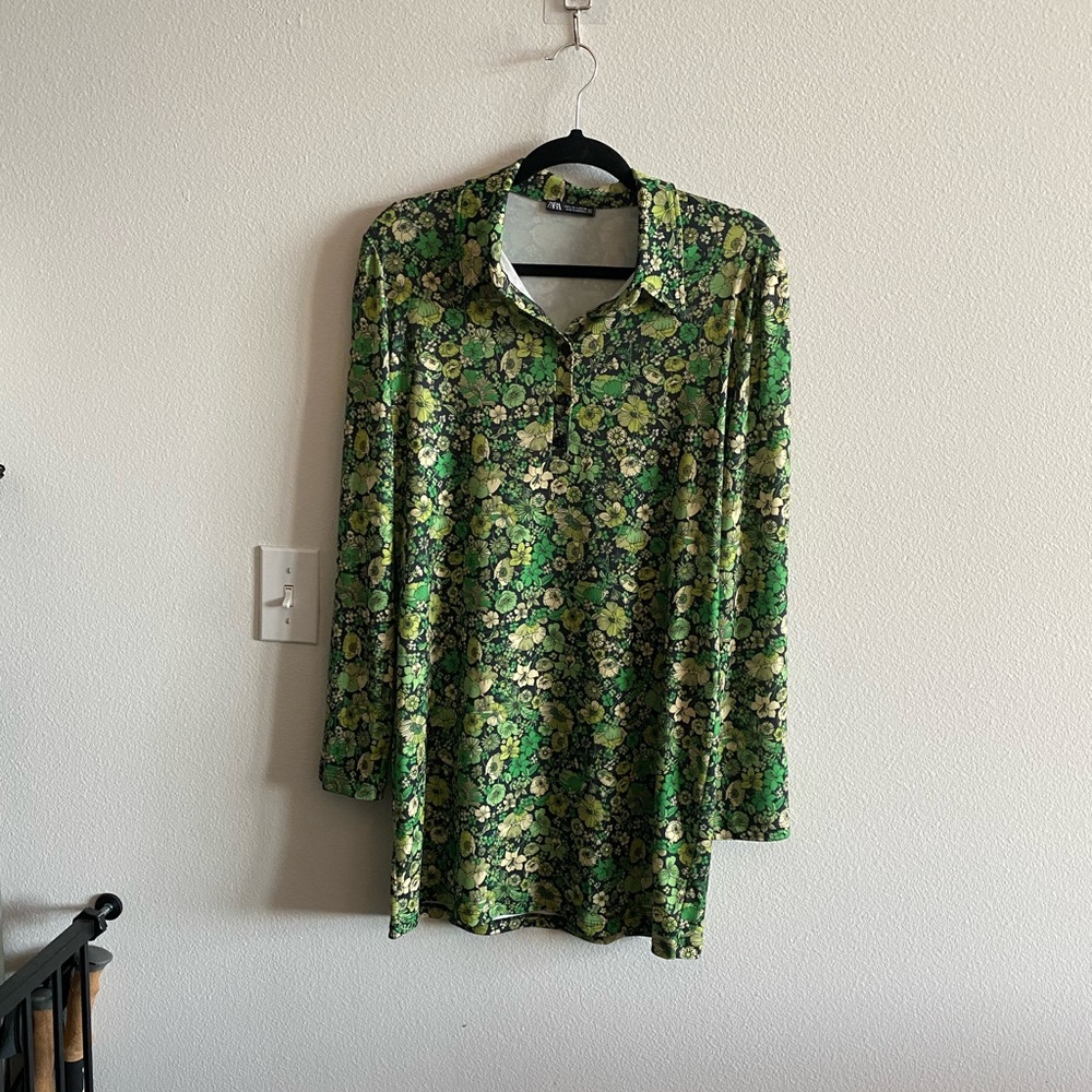 Green Zara mini-dress